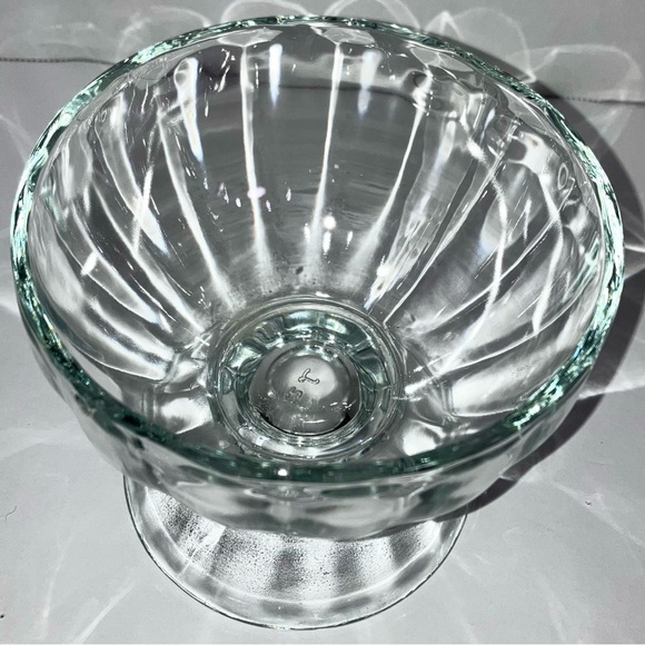 VTG Libbey Ribbed Optic Compote Dessert Ice Cream Pedestal Bowl Candy Dish - Picture 1 of 6